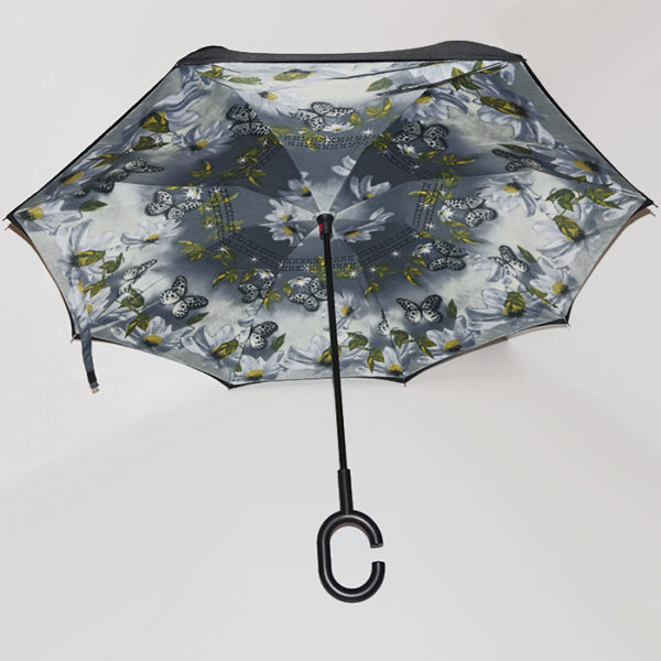 Умный зонт Серые бабочки